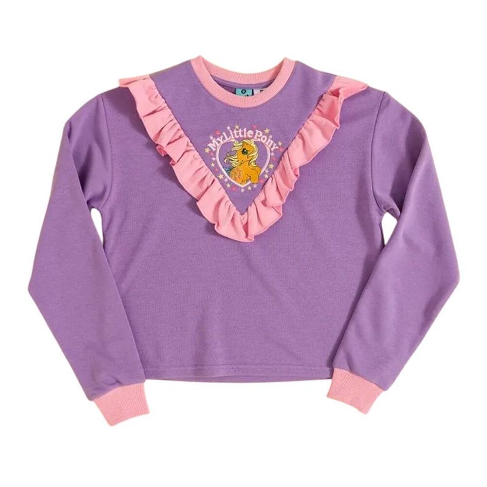 My Little Pony Unisex Adult Ruffled Cropped Sweatshirt / Lilac